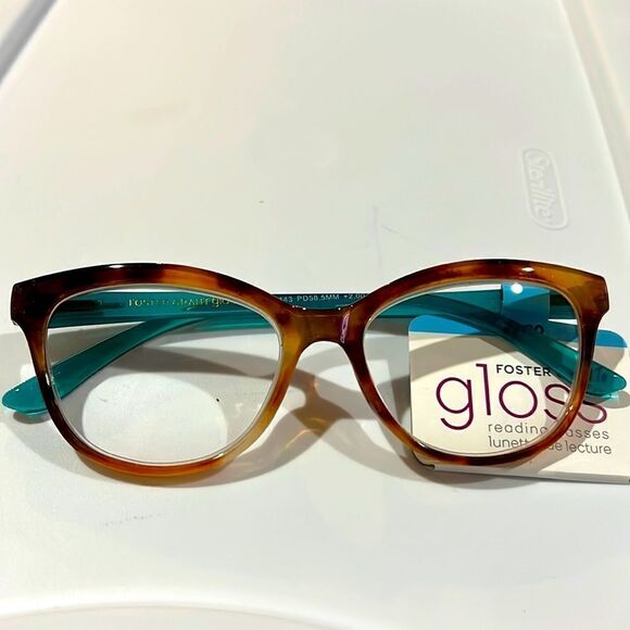 Foster Grant Accessories - Foster Grant Readers GLOSS TORTOISE AND TURQUOISE 2.75  NWT